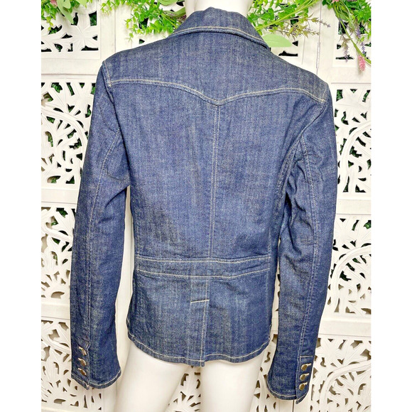 Eddie Bauer Women’s Blue Denim 4 Pockets Jacket Size Large EUC - Picture 2 of 11